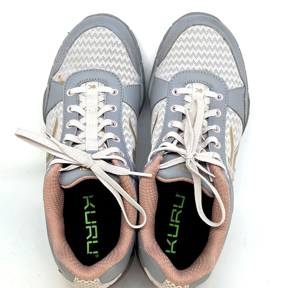 KURU Women’s Light Gray & Pink Athletic Sneakers Size  10